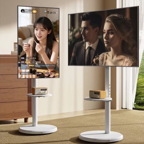 Soporte TV con ruedas vertical y horizontal blanco 42 pulgadas