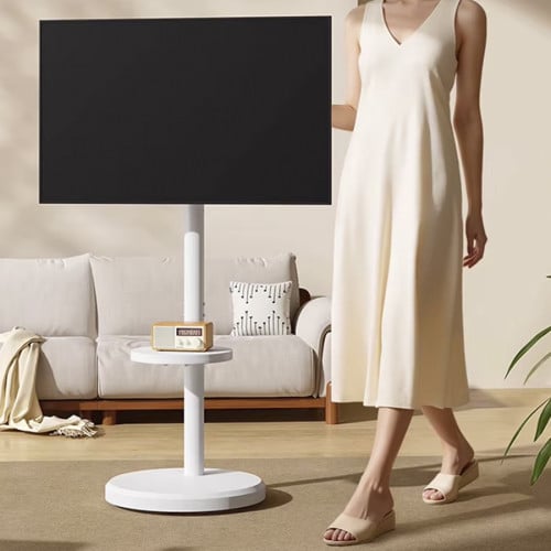 Soporte TV con ruedas vertical y horizontal blanco 42 pulgadas