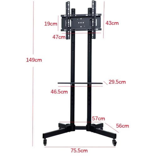 Soporte TV Móvil con ruedas vertical y horizontal 65" Soporte TV Móvil con ruedas vertical y horizontal 65"