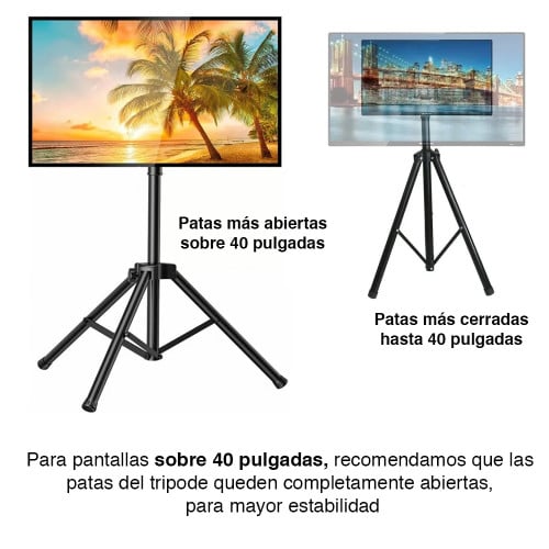 Trípode TV altura ajustable hasta 50 pulgadas Trípode TV altura ajustable hasta 50 pulgadas