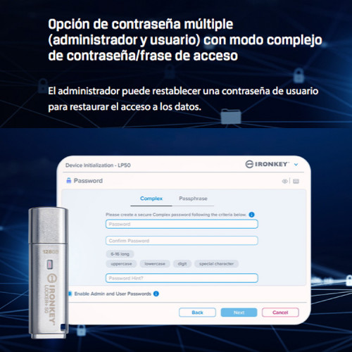 Pendrive con Password y Cloud IronKey Locker 16GB