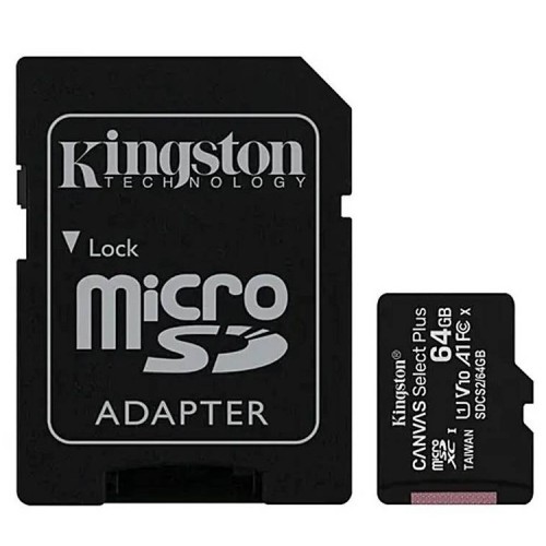 Tarjeta Micro SD 64GB Clase 10 Kingston 100Mbs