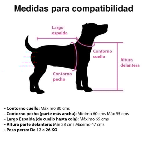 Silla Ruedas perro mediano ajustable 12 a 26 KG Silla Ruedas perro mediano ajustable 12 a 26 KG