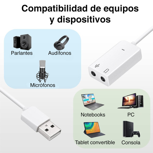 Tarjeta De Sonido USB Interfaz audio USB
