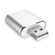 Tarjeta USB de sonido micrófono y audífonos aluminio 
