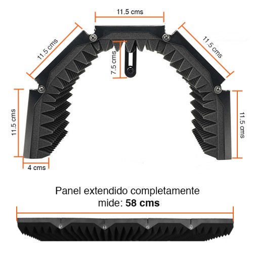 Panel acústico Micrófono 5 paneles aislamiento 