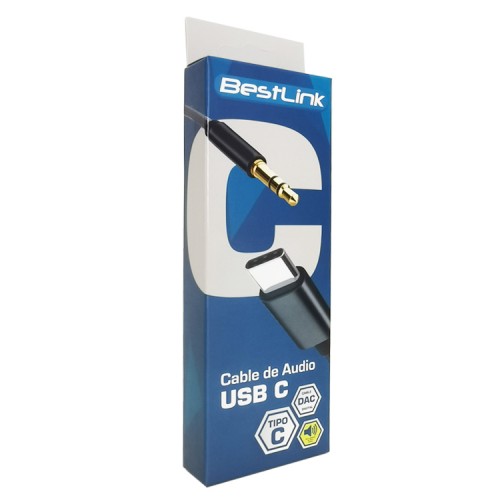 Cable de audio auxiliar 3.5mm a USB C 