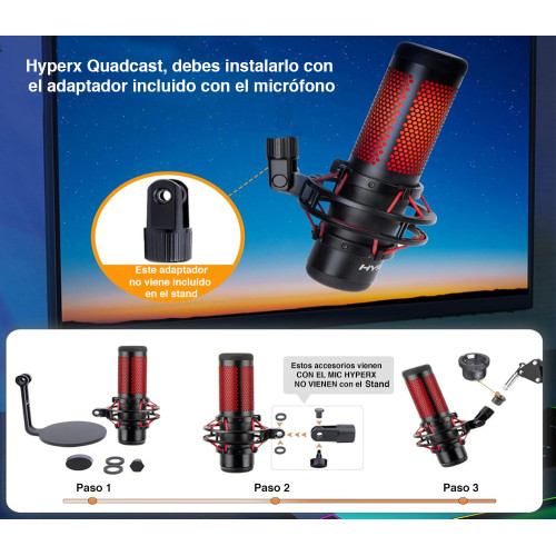 Stand Micrófono sobremesa Hyperx Quadcast Solocast 