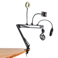 Atril soporte micrófono celular mesa escritorio led antipop araña