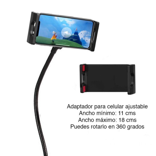 Atril soporte micrófono celular mesa escritorio led antipop araña