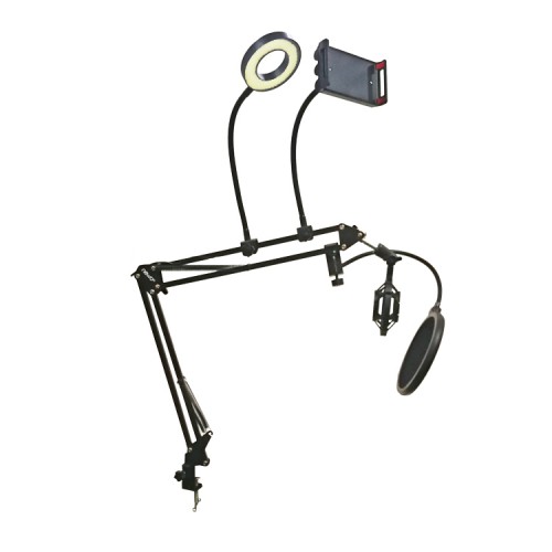 Atril soporte micrófono celular mesa escritorio led antipop araña