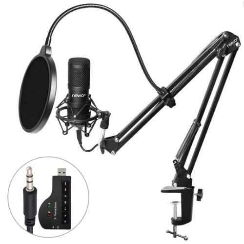 Kit Micrófono condensador atril + tarjeta sonido USB Mute NW-800KS