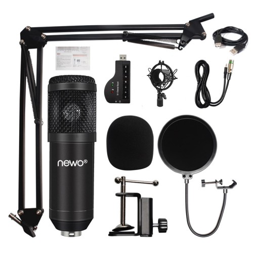 Kit Micrófono condensador atril + tarjeta sonido USB Mute NW-800KS
