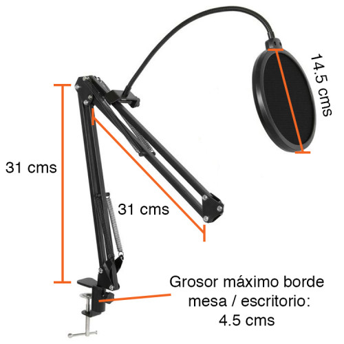 Kit Micrófono condensador atril + tarjeta sonido USB Mute NW-800KS