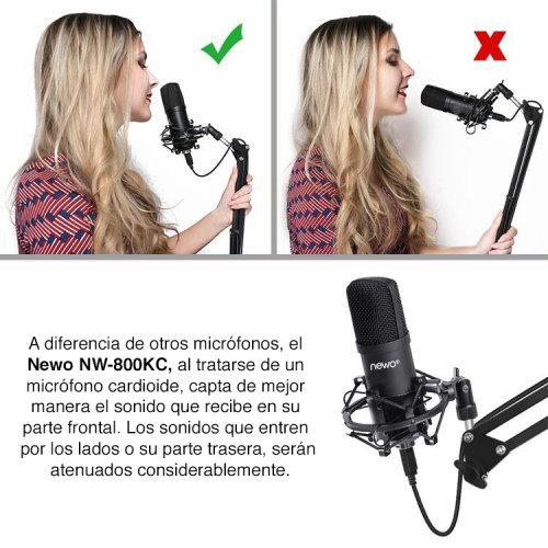 Kit Micrófono condensador USB atril Newo NW-800KC