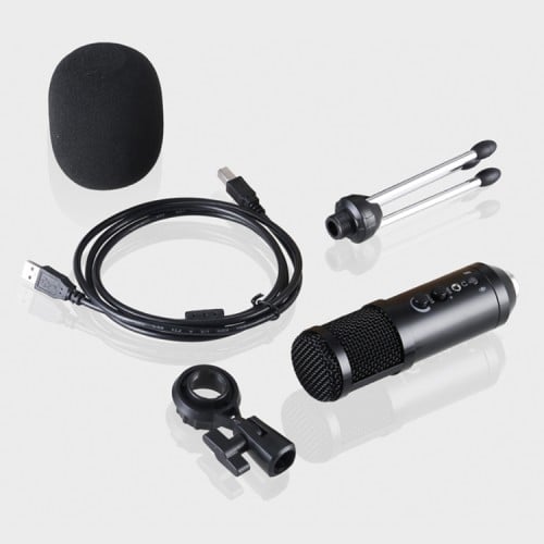 Micrófono Condensador USB Control de Volumen
