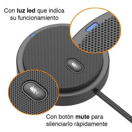 Micrófono Omnidireccional USB reuniones mesa juntas