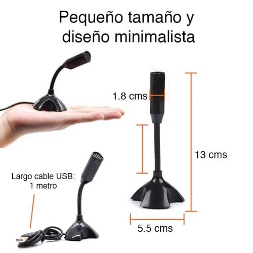 Micrófono USB para PC Notebook Escritorio flexible