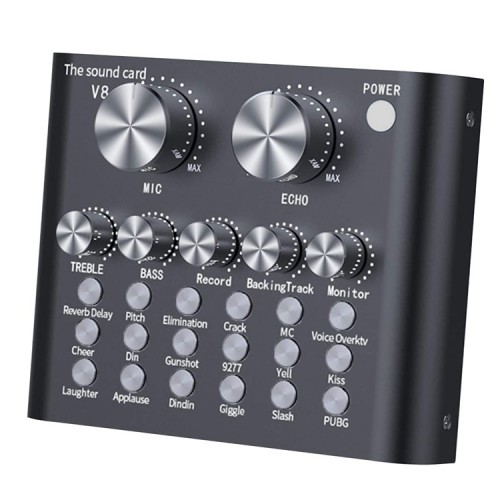 Kit Microfono con Mixer Tarjeta Sonido USB 