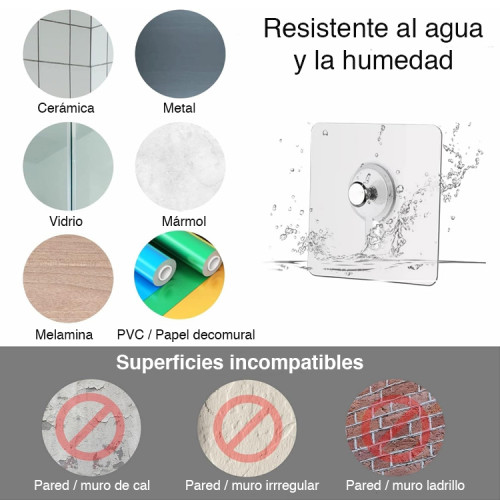 Colgador gancho adhesivo pared cuadros perchero x 4