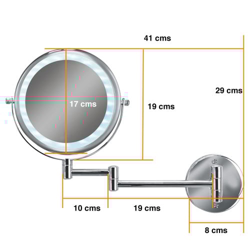 Espejo Led Cosmético con Luz Articulado Abatible