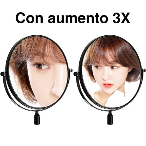 Espejo Cosmético Articulado Abatible Aumento Negro	