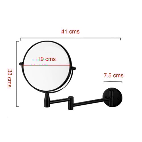 Espejo Cosmético Articulado Abatible Aumento Negro	