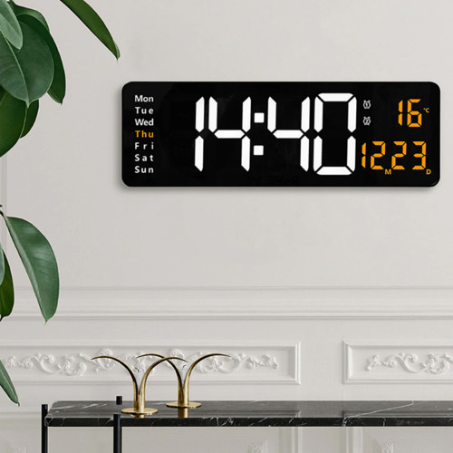 Reloj pared con temporizador fecha temperatura 39 x 13 cms