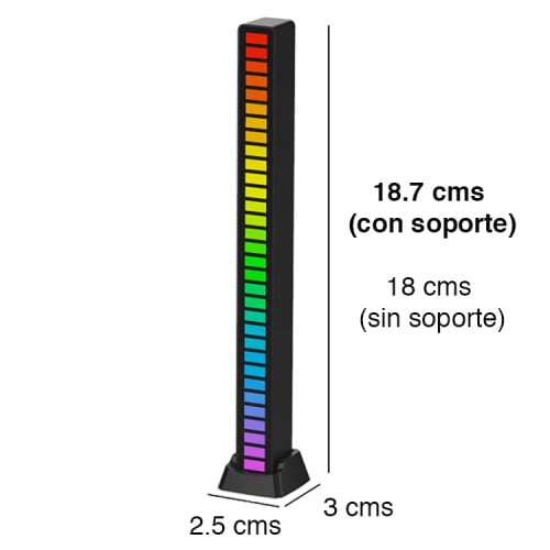Barra Led RGB Inalámbrica sensor sonido música