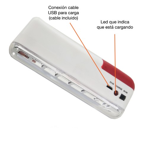 Foco led recargable luz emergencia 14 leds MS-2600
