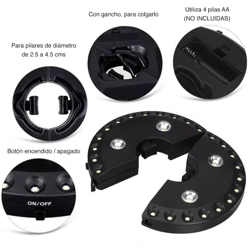 Luz para quitasol led sombrilla exterior terraza Luz para quitasol led sombrilla exterior terraza