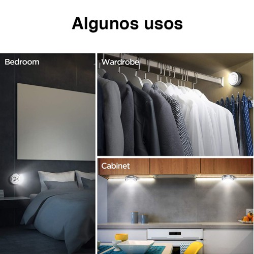  Luces Led fría inalámbricas por toque x 3