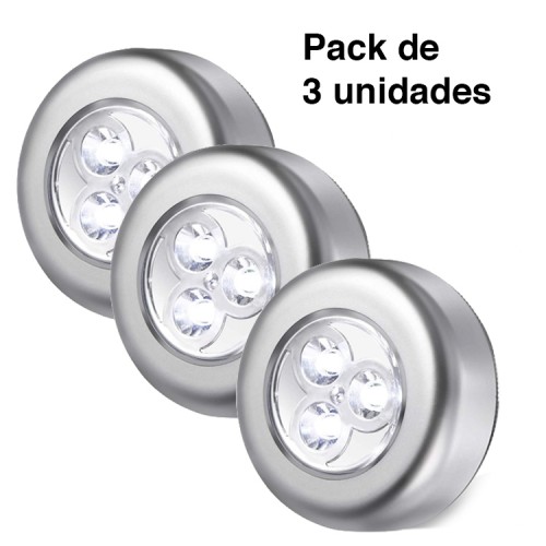  Luces Led fría inalámbricas por toque x 3