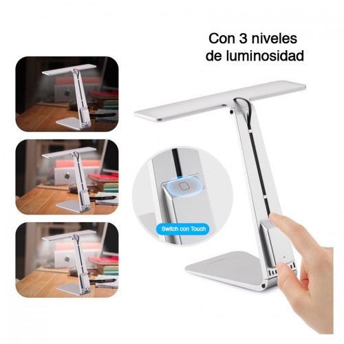 Lámpara Led Escritorio Recargable Estilo Mac