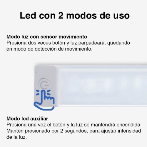 Barra Luz Led con sensor de movimiento 15 cms