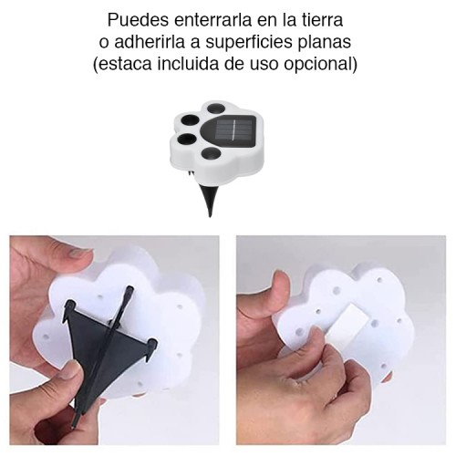 Luz solar jardín estaca diseño huella cálida