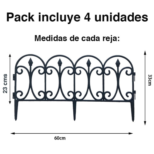 Pack Mini Reja jardín plástica decorativa x 4 unidades 