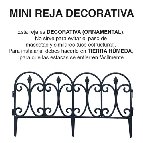 Mini Reja jardín plástica decorativa 60 x 33 cms