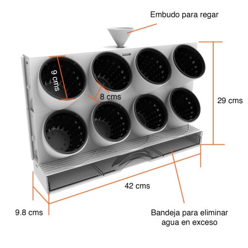 Huerto encimera pared portátil riego eficiente 