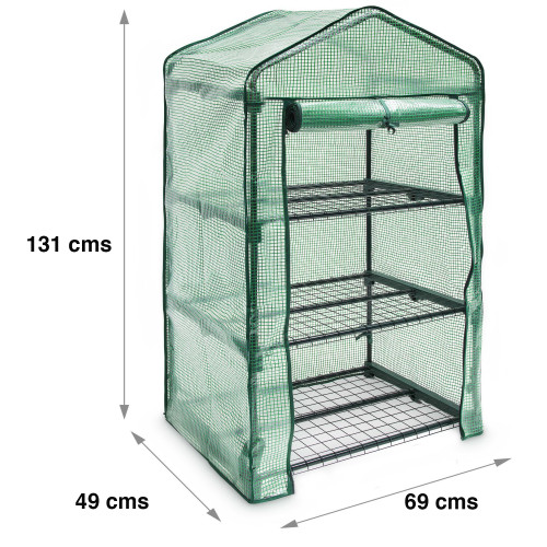 Mini invernadero vertical armable 3 bandejas 131 cms
