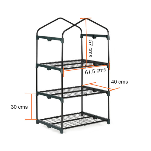 Mini invernadero vertical armable 3 bandejas 131 cms Mini invernadero vertical armable 3 bandejas 131 cms