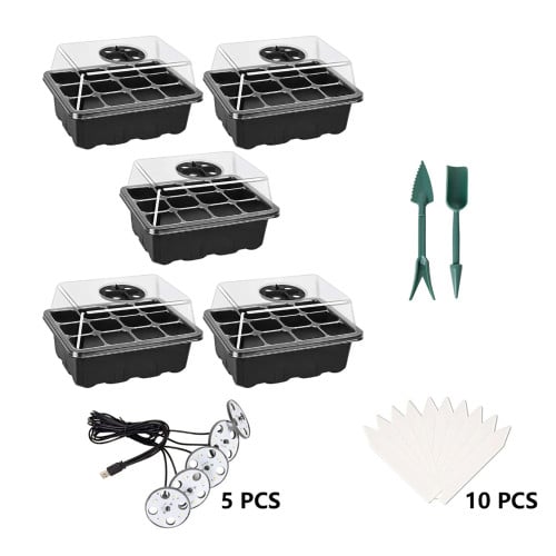 Germinador semillas con luz pack 5 bandejas