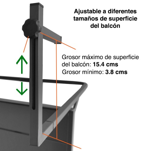 Mesa para balcón colgante plegable baranda