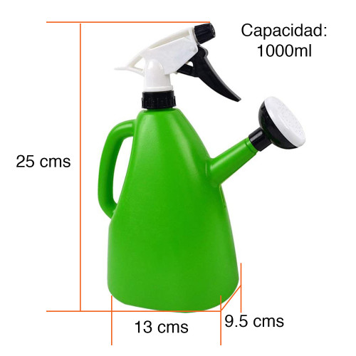 Regadera con pulverizador de agua plantas 1000 ml