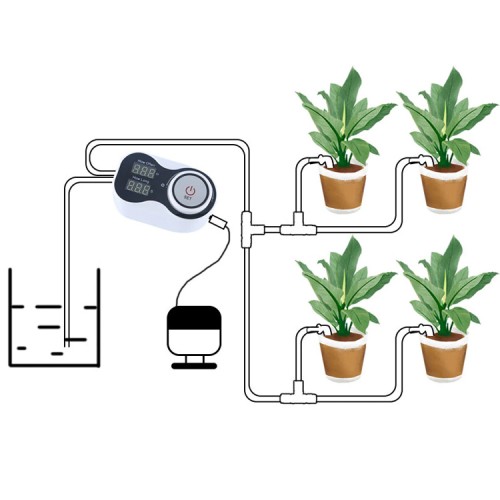 Sistema riego con temporizador por goteo plantas