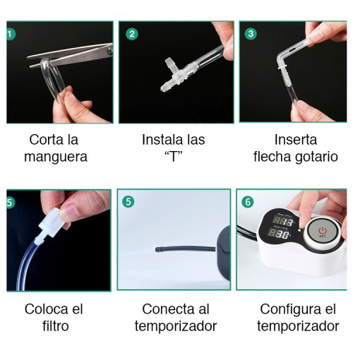 Sistema riego con temporizador por goteo plantas