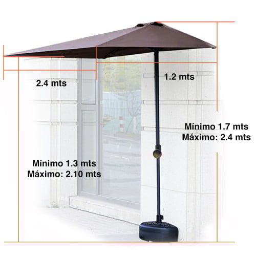 Quitasol rectangular balcón ventana muro 2.40 mts Quitasol rectangular balcón ventana muro 2.40 mts