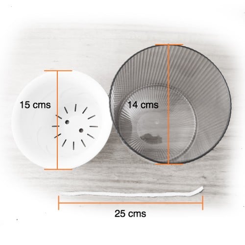Macetero aurorregante automático cuerdas 17 cms