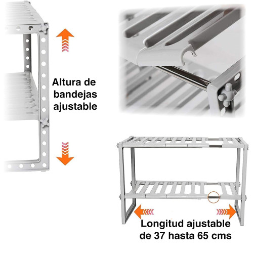 Organizador mueble cocina lavaplatos ajustable 