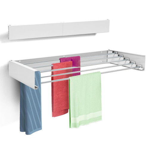 Colgador ropa plegable pared oculto robusto 80 x 40 cms Colgador ropa plegable pared oculto robusto 80 x 40 cms